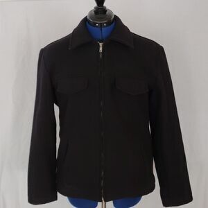 True
American Pineapple Clothing Company Large Black Wool Coat